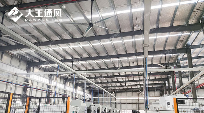 Industrial fan in automobile manufacturing workshop